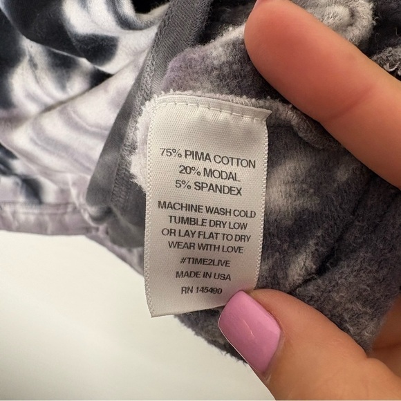 Electric & Rose Westside Zip Hoodie Tie Dye Grey Black White Size Small - Picture 6 of 7
